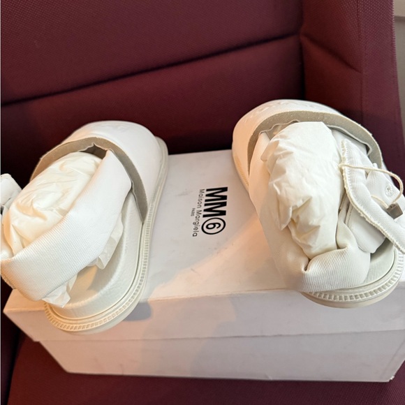 Maison Martin Margiela White Embossed Logo Slide Sandals EU35 - Picture 2 of 8